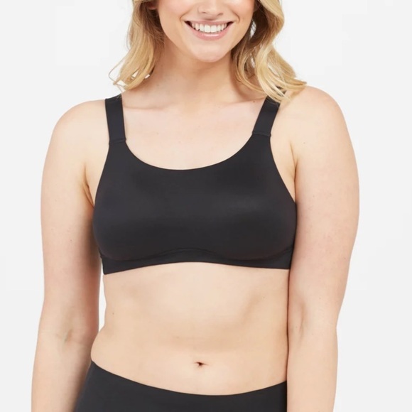 NWT Spanx Brallelujah Lightly Lined Tank Bralette in Black - Picture 1 of 6